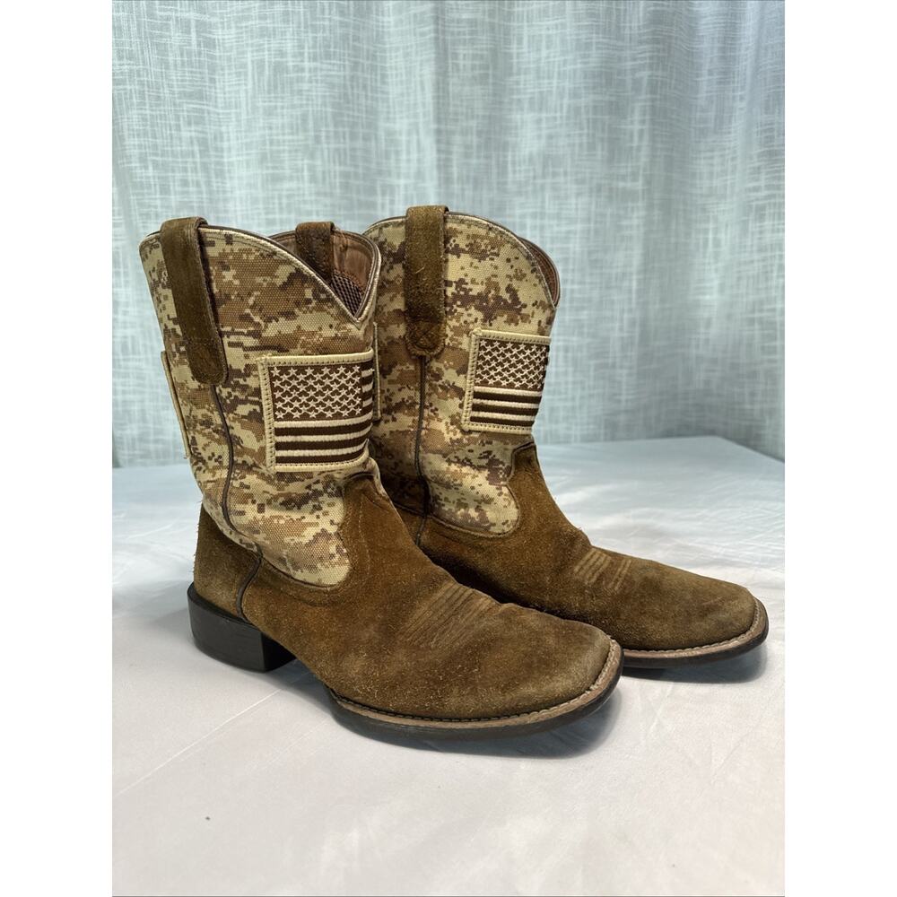 Ariat Boot Sport Patriot Western Sand Storm Camo USA Flag10019959 Men’s Size 8.5
